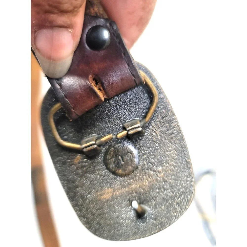 Vintage Leather Belt With‎ Deer Design & Buckle Size 36